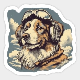 Aviator dog Sticker